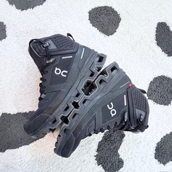 On Cloudrock 2 $220 Womens US Size 5 Black Waterproof All Terrain Hiking Boots - Picture 7 of 15